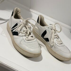 Veja Women’s White Sneakers with Black Accents